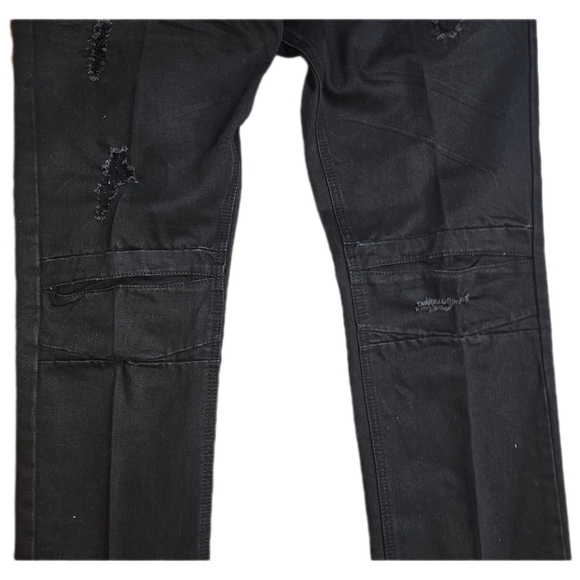 FBRK Mens Ripped Black Jeans 38W X 32L - Picture 2 of 10